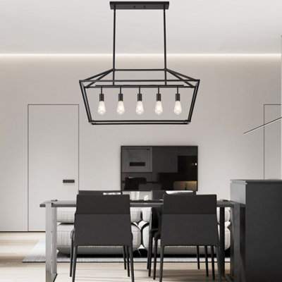 Luminaire suspendu linéaire 5 lumières Allyn
