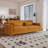 Solid Wood Frame 3 Seater Sofa with Compressed Seat Cushions, Modern Upholstered Couch for Living Room-2144303780