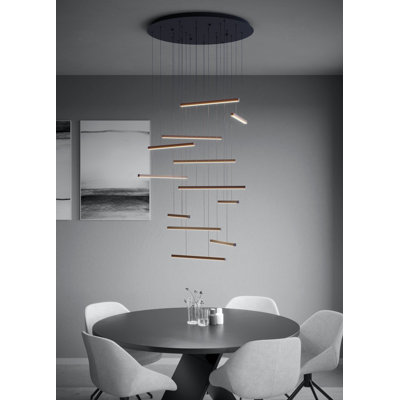 Tama 12-light Black LED Pendant Light