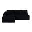 Canapé modulaire 96 po avec méridienne en L 96 po, canapé modulaire moderne avec assise profonde, canapé rembourré pour la chambre à coucher du salon, aucun assemblage requis et porte-gobelet, (tissu moelleux), noir-359979913-359979914-359979919