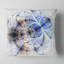 Fleur symétrique or bleu fractal - coussin imprimé abstrait-30140751-30140755