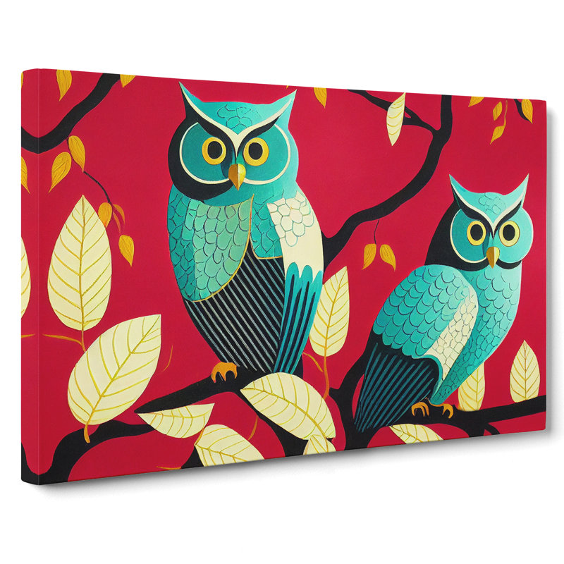 Deco Owls - Wrapped Canvas