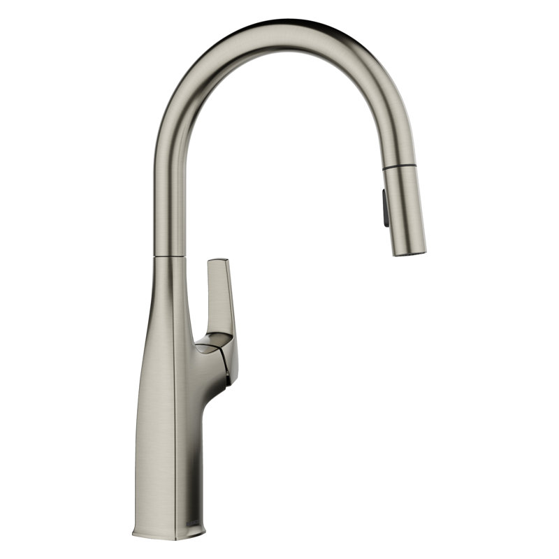 Rivana High-Arc Pull-Down Dual-Spray Kitchen Faucet, Satin Platinum