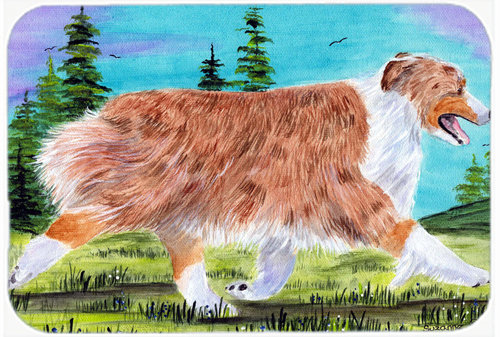 Walking Australian Shepherd Glass Cutting Board