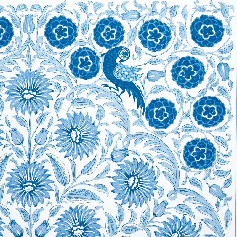Schumacher x Mark D. Sikes Montecito Panel Set Wallpaper, Indigo
