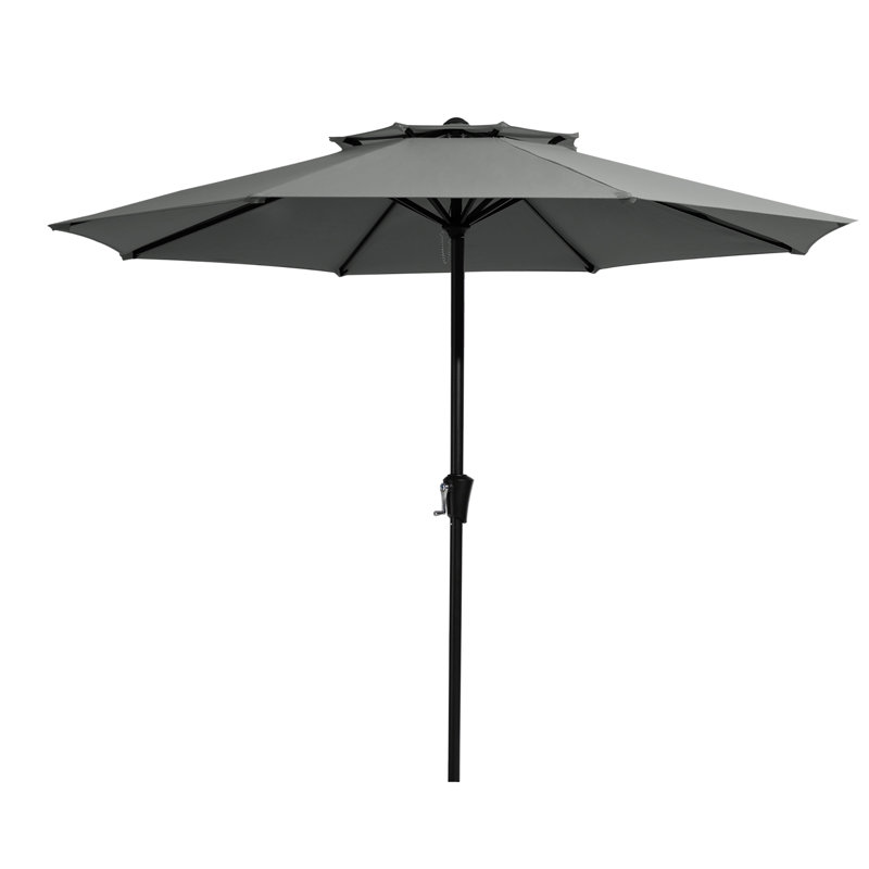 Parasol de marché à 2 niveaux 132 po Beka, L 132 po x P 132 po, gris