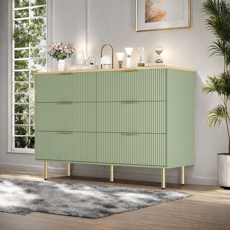 119.4cm W 6 - Drawer Chest of Drawers, Green