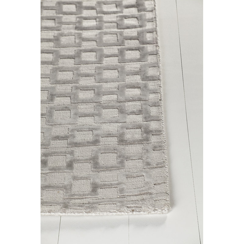 Tapis de zone argenté tissé à la main Arctarus, 5 pi x 7 pi 6 po