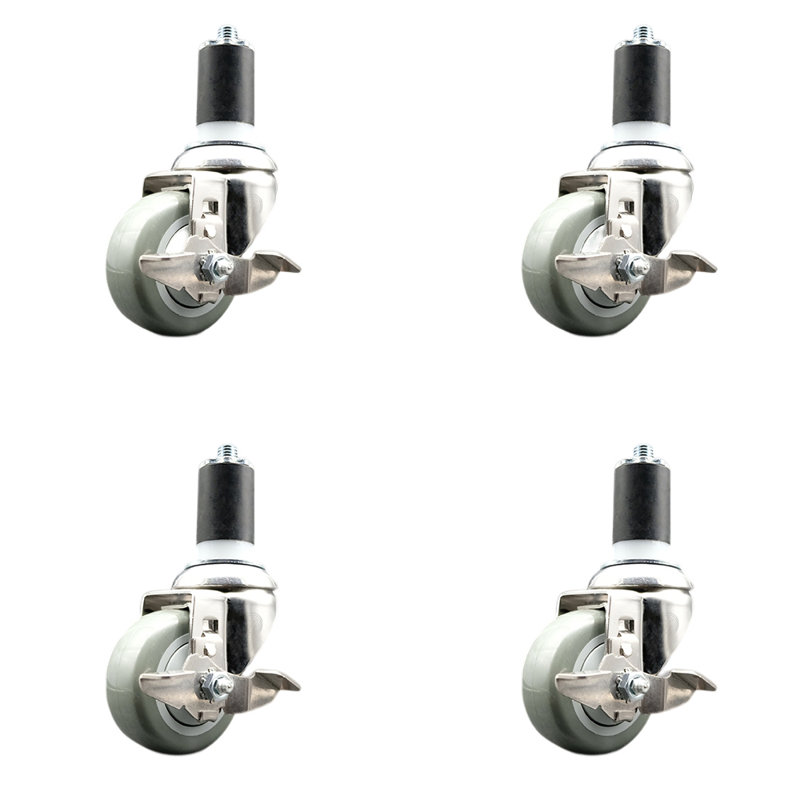 Poly Swivel Caster, Gray