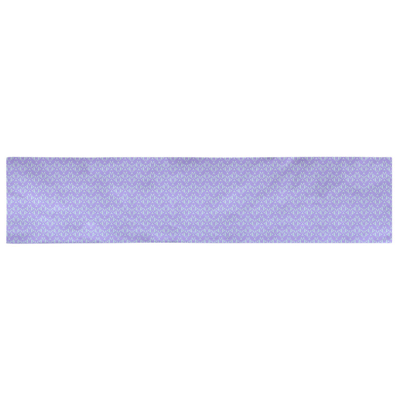 Chemin de table art déco Avicia, 72 po x 16 po, Polyester sergé, Mauve / Bleu