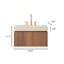 Meuble-lavabo suspendu de luxe de 76 cm avec lavabo, meuble de salle de bain mural moderne pour famille, meuble de salle de bain en pierre frittée de style milieu du siècle
