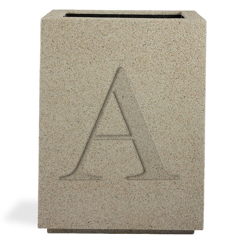 Monogram Composite Planter Box, Sandstone, A