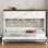 Armoire murale simple avec rangement à 3 tiroirs, lit escamotable blanc