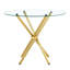 Table de salle à manger élégante en métal et verre de style moderne pour un usage domestique