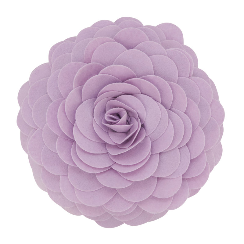Felt Collection Appliqued Throw Pillow, 16" H x 16" W, Lilac
