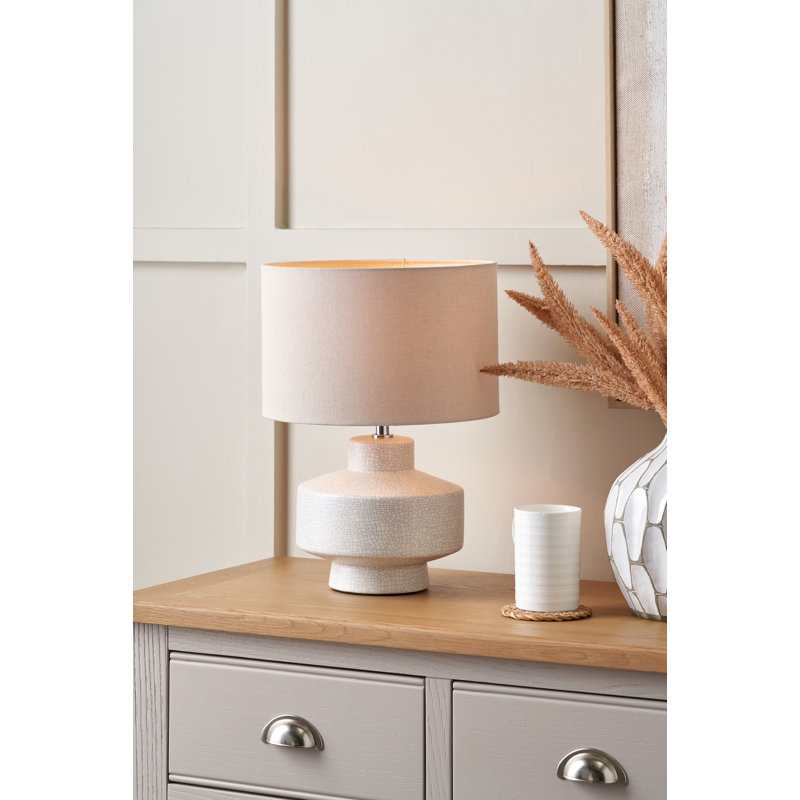Ceramic Table Lamp, White, White