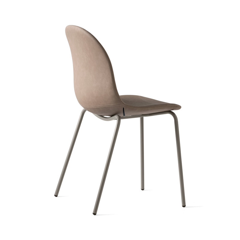 Academy Upholstered Armless Chair with Metal Frame, Matte Taupe