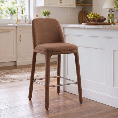25" Modern Textured Fabric Counter Stool