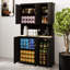 Armoire de rangement Kitchen Pantry - comptoir pour micro-ondes + 6 portes + 1 tiroir, tablettes réglables