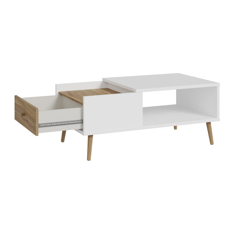 HARLLSON Coffee Table with Storage, White/Oak