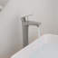 Robinet de lavabo vasque à poignée simple en nickel brossé