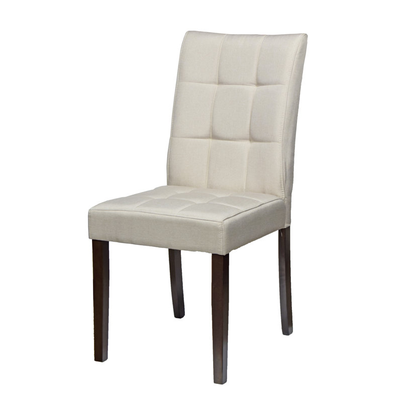 Chaise parsons capitonnée beige