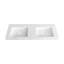 Lavabo de salle de bain en résine solide de couleur pierre - blanc mat, 18,56 po de largeur, 24,4 po de largeur du colis, proportions équilibrées, conception de lavabo optimisée, poids du produit: 71,64 lb