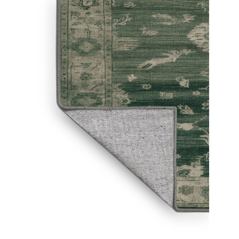 Machine Washable Overdyed Brown Area Rug, Round 8'
