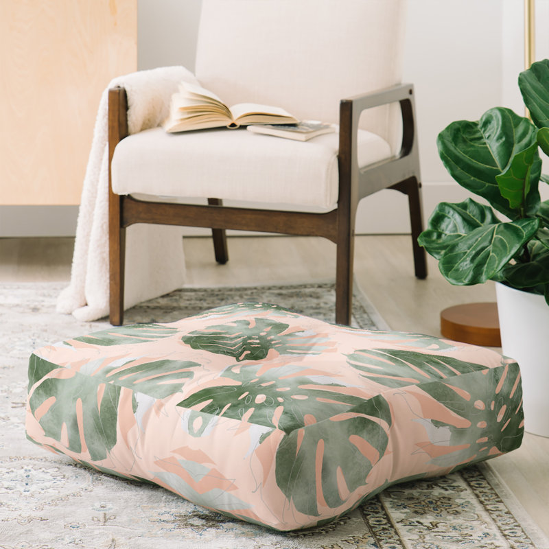 Coussin de sol iveta abolina bohémien monstera