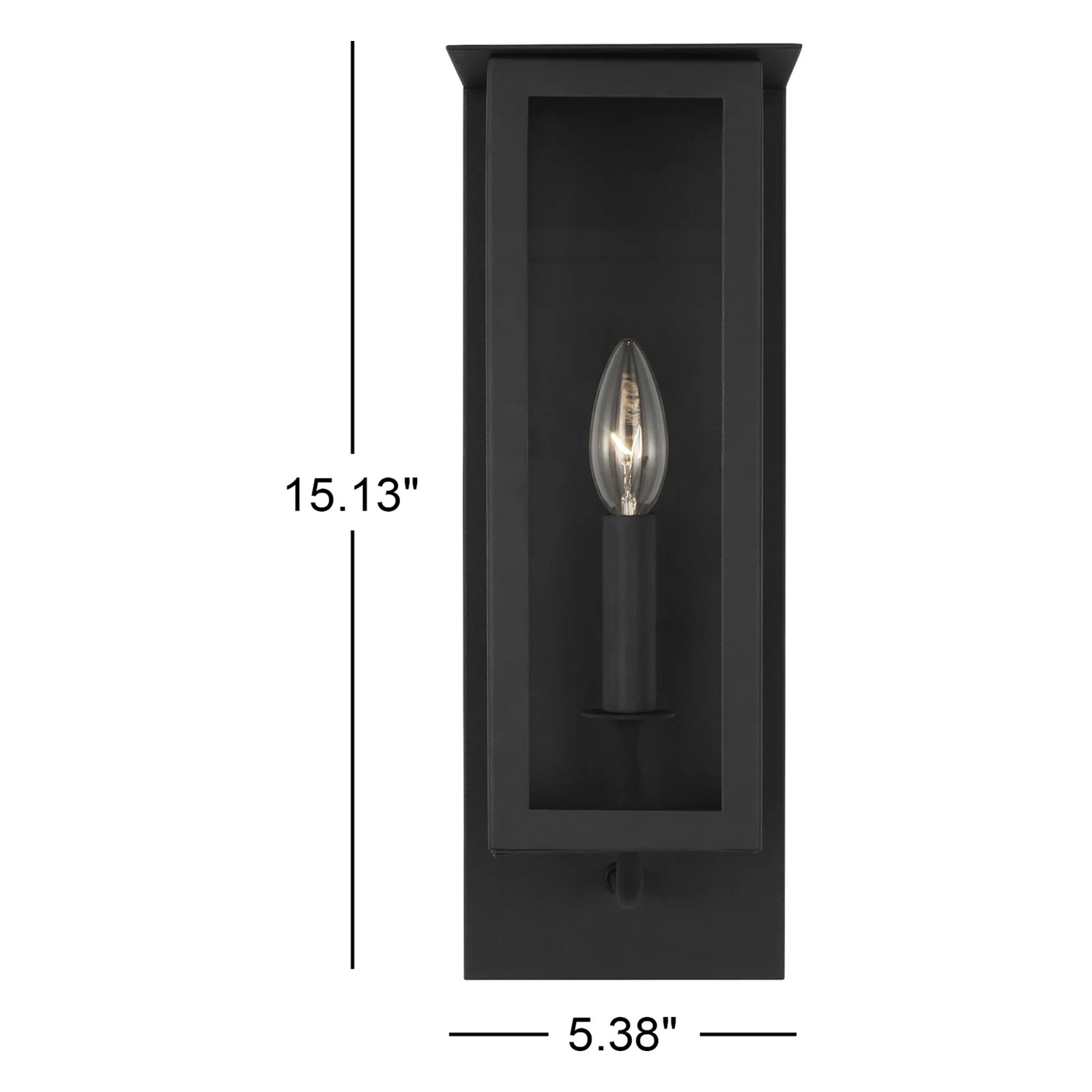 Single Light Outdoor Wall Light, 15.13" H x 5.38" W x 6.75" D