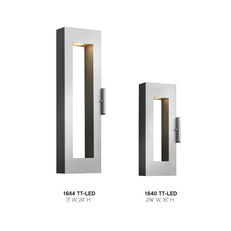 Atlantis 2 Light Outdoor Sconce, 24" H x 3" W, Satin Black, LED