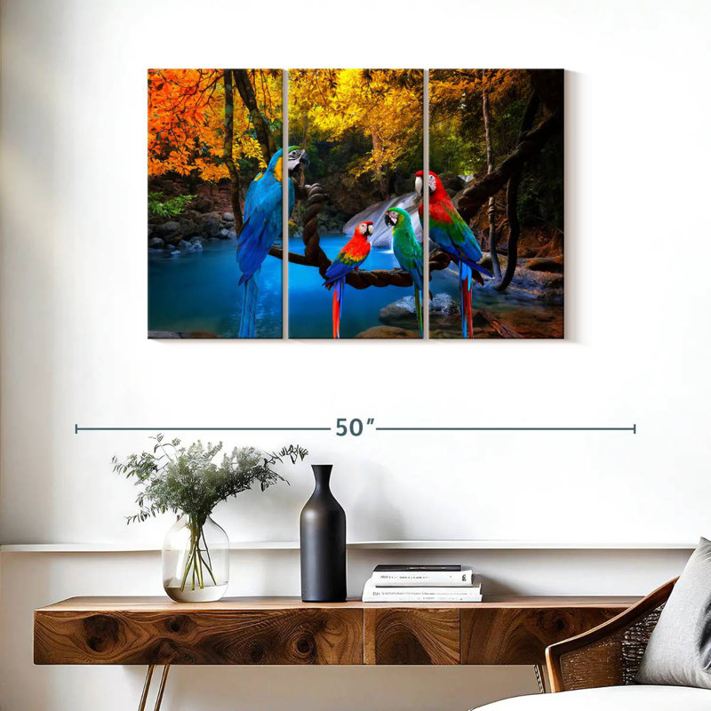 Brampt Safari Parrots, 24" H x 38" W