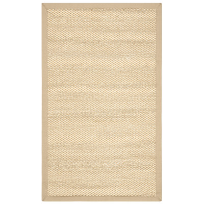 Riju Natural Fiber Bordered Rug In Ivory & Beige