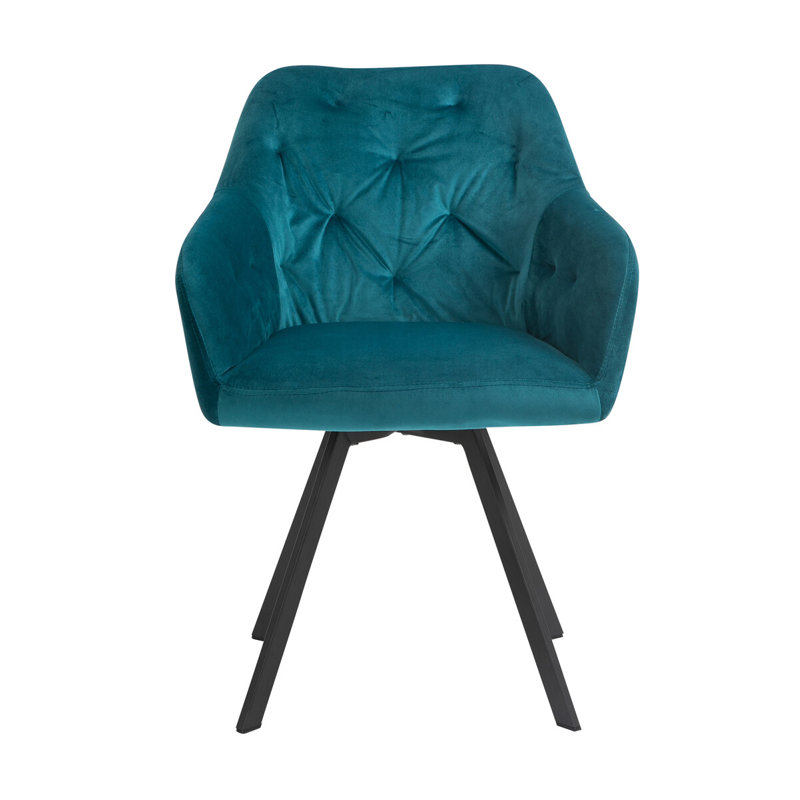 4 - Person Dining Set, Cognac/Turquoise/Black, 75cm H x 160cm W x 85cm D, Black/Turquoise/Cognac