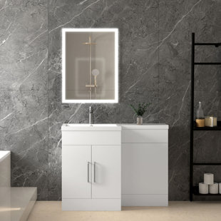 Single Bathroom Vanity with Integrated Resin Basin