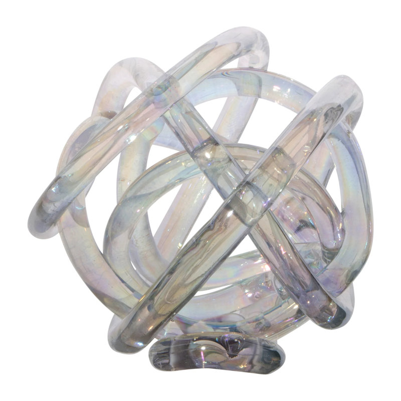 Pièce de décoration abstraite colorée Holliman, Gris, H 6 po x l 6 po x P 6 po
