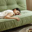 Coussin en velours côtelé vert-63890109