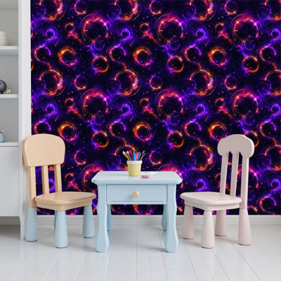 Kids Peel and Stick Wallpaper Cosmic Glowing Radiant Central Light Nebula Clouds Wall Mural 23.6"W x 118"H Self Adhesive Removable Wall Paper Renter Friendly Wallpaper for Nursery Bedroom Cabinets
