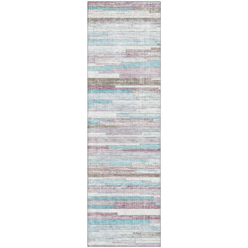 Premium Machine Washable Ansley AMF2000 Stripes Rug, Runner 2'3" x 7'6"