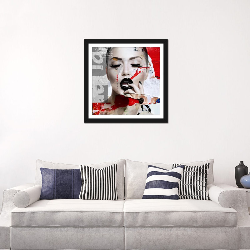 «Absolument Beautiful I», impression sur toile, Papier avec cadre noir, Blanc, H 24 po x l 24 po x P 1 po