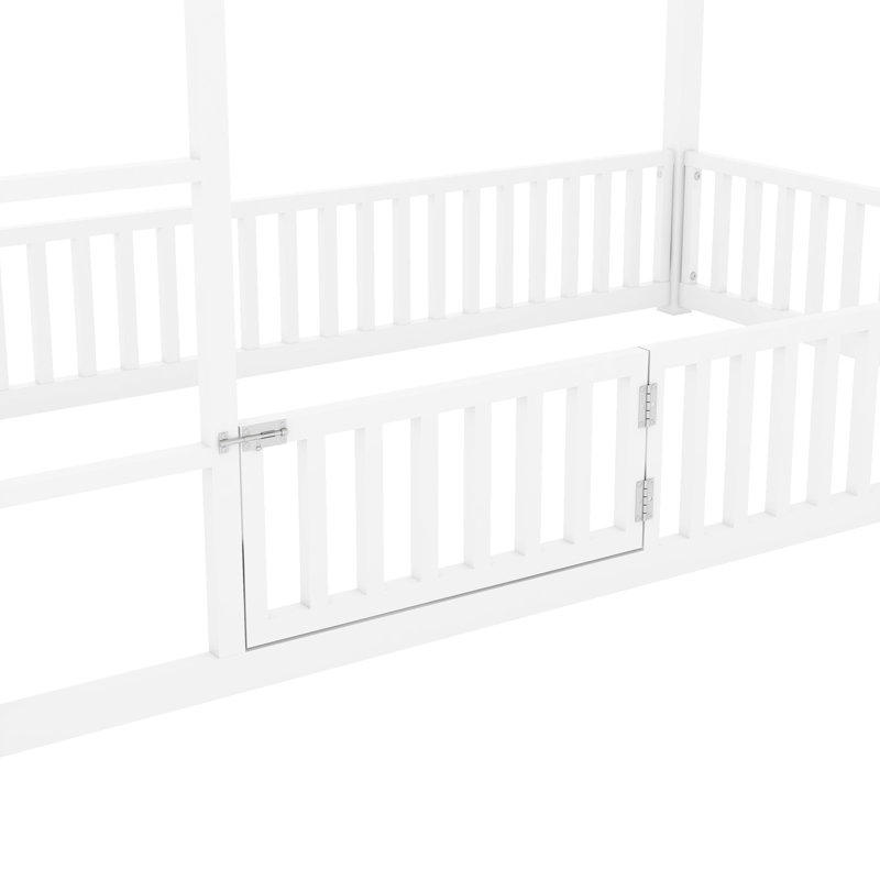 Lit superposé simple en métal au-dessus de la maison - solide et fiable avec lit de caractéristiques, conception stable en forme de maison