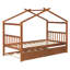 Twin House Bed With Trundle & Solid Wood Frame-1299031892-1299031893