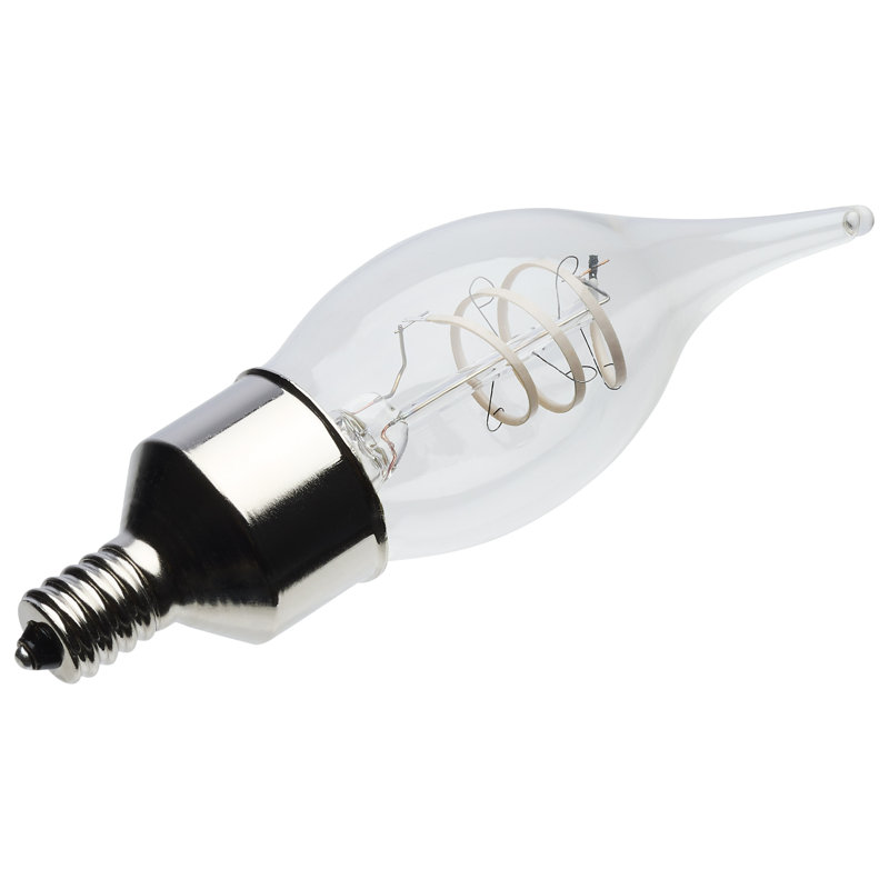 4 Watt LED - Flex Gray Coil Filament - CA11 - Candelabra Base - 2700K CCT - Clear - 120 Volt