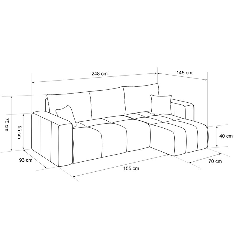 4 Seater Sofa Bed, Beige