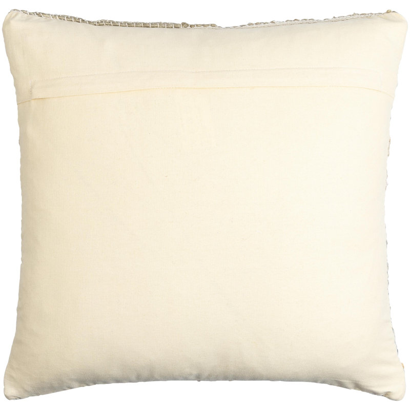 Boundary Striped Beige and Cream Jute Cotton Wool Pillow