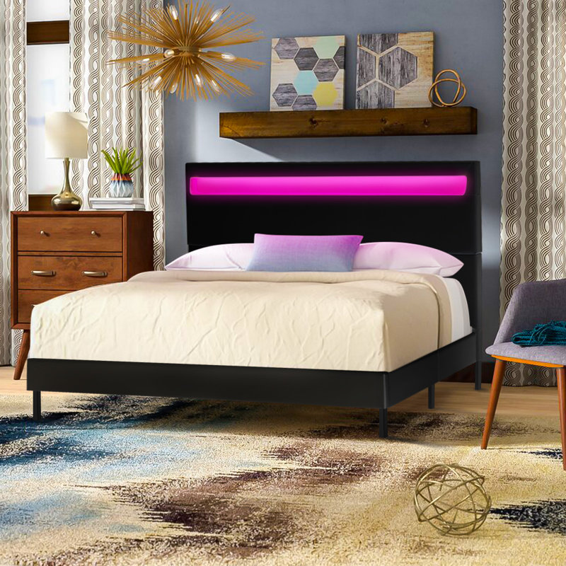 Grand lit plateforme Sarnia, Noir