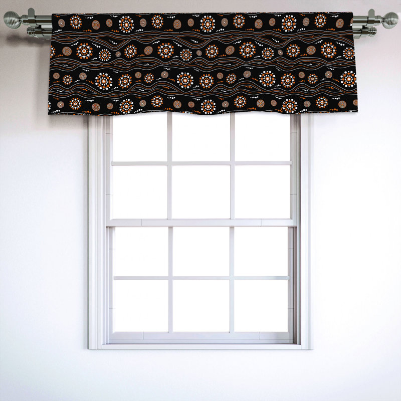 Sateen Ikat Ruffled Window Valance