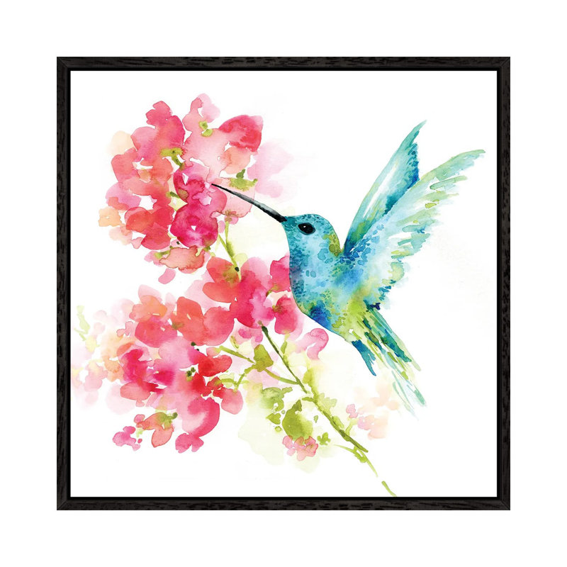 Hummingbird by Sara Berrenson - Gallery-Wrapped Canvas Giclée on Canvas, 45.72 cm H x 45.72 cm W, Black Floater Framed