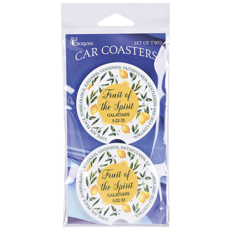 Ceramic Round 2 Piece Car Coaster Set