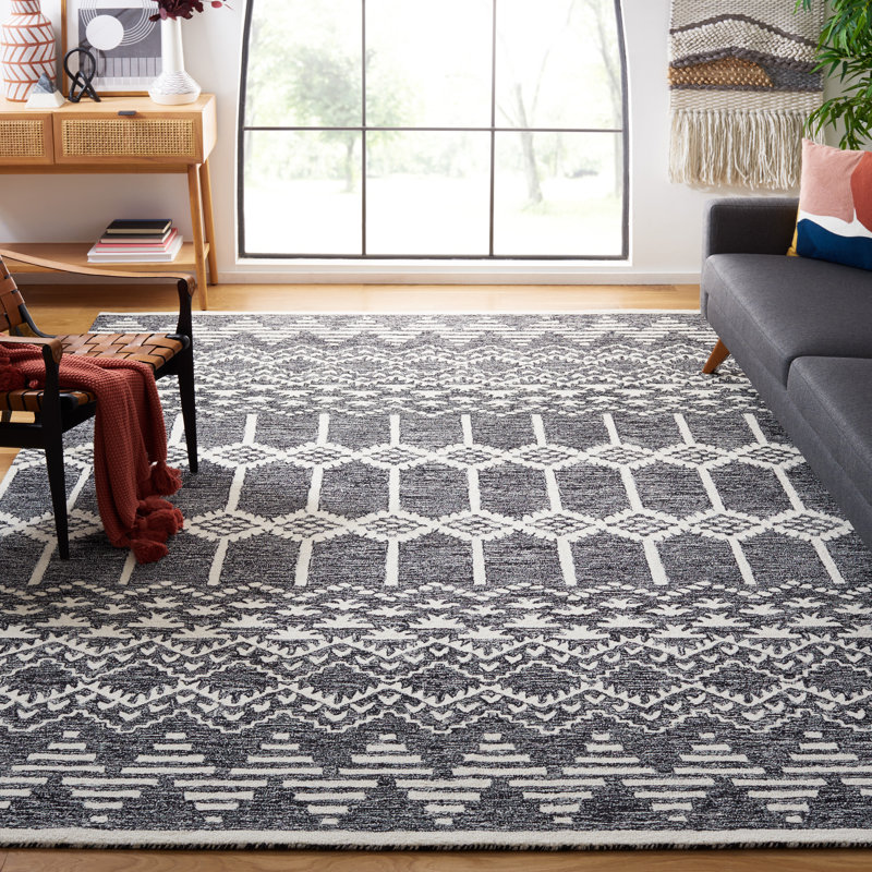Sherill Hand Tufted Wool And Cotton With Latex Moroccan Rug, Rectangle 8' x 10'